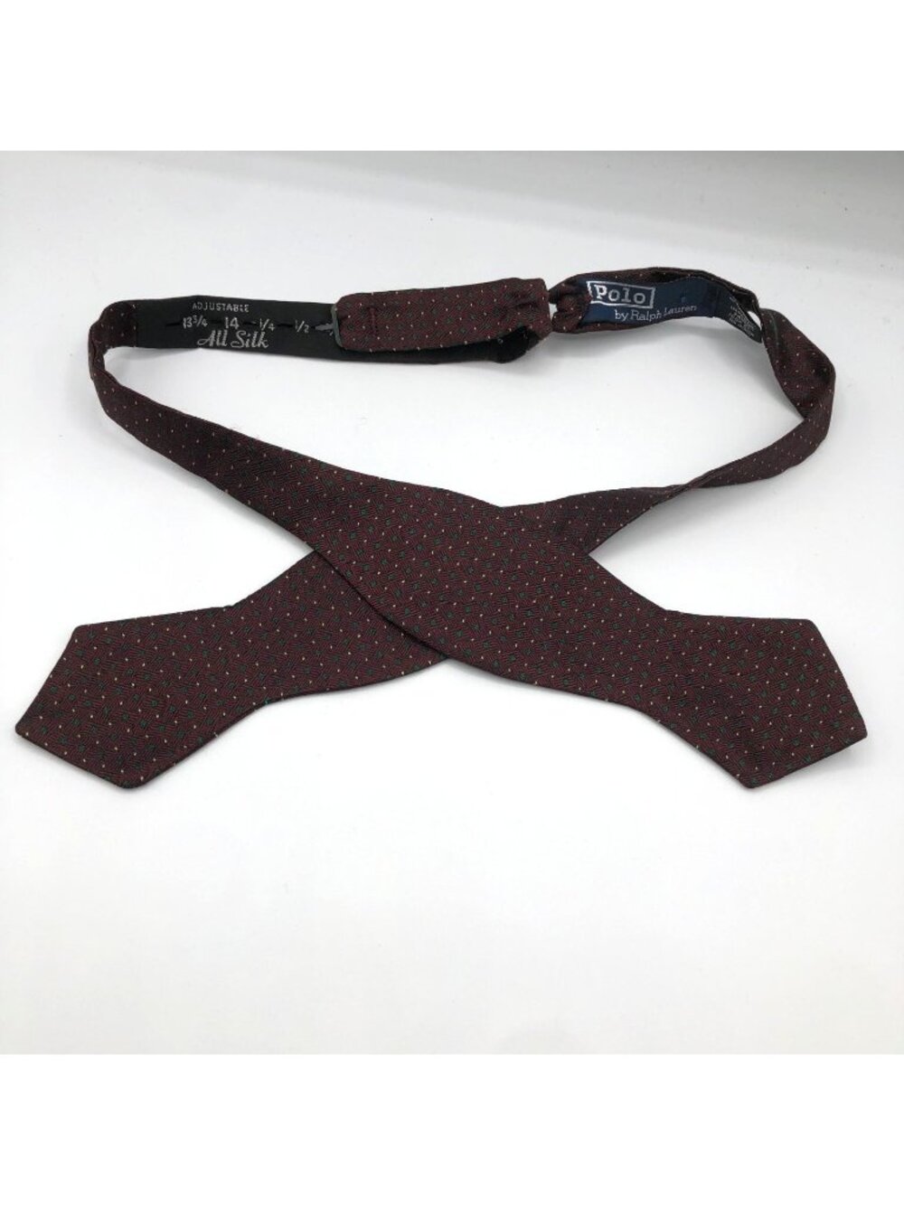 Vintage Polo Ralph Lauren Silk Mini Polka Dot Bow Tie Made In USA Bowtie